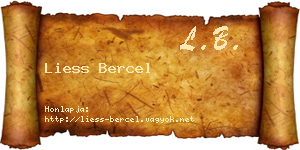 Liess Bercel névjegykártya